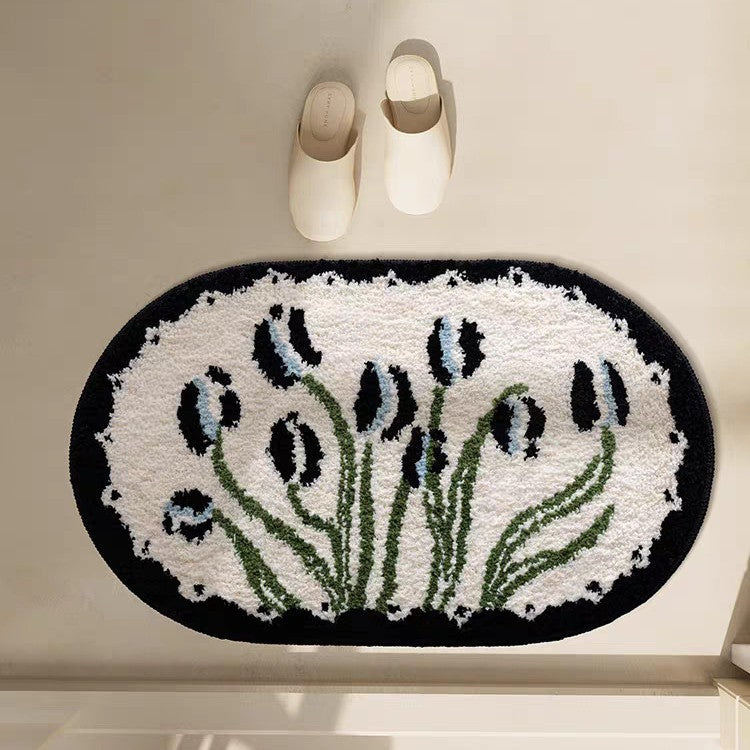 Floral Patterned Bath Mat Bowlift — product view 3