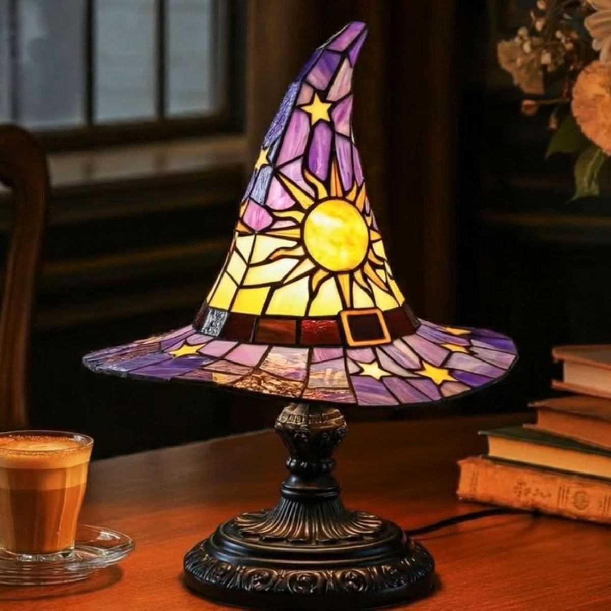 Decorative Witch Hat Table Lamp Bowlift — product view 3