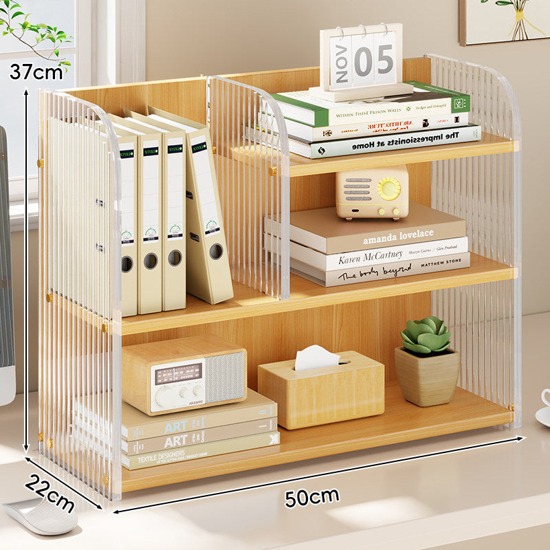Curved-Acrylic Panel Dual-Compartment Desktop Book and Document Organizer — product view 2