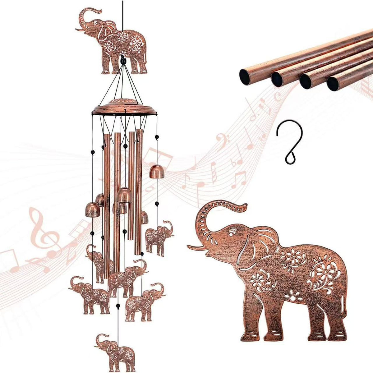 Decorative Wind Chime with Dachshund Design Bowlift — product view 6