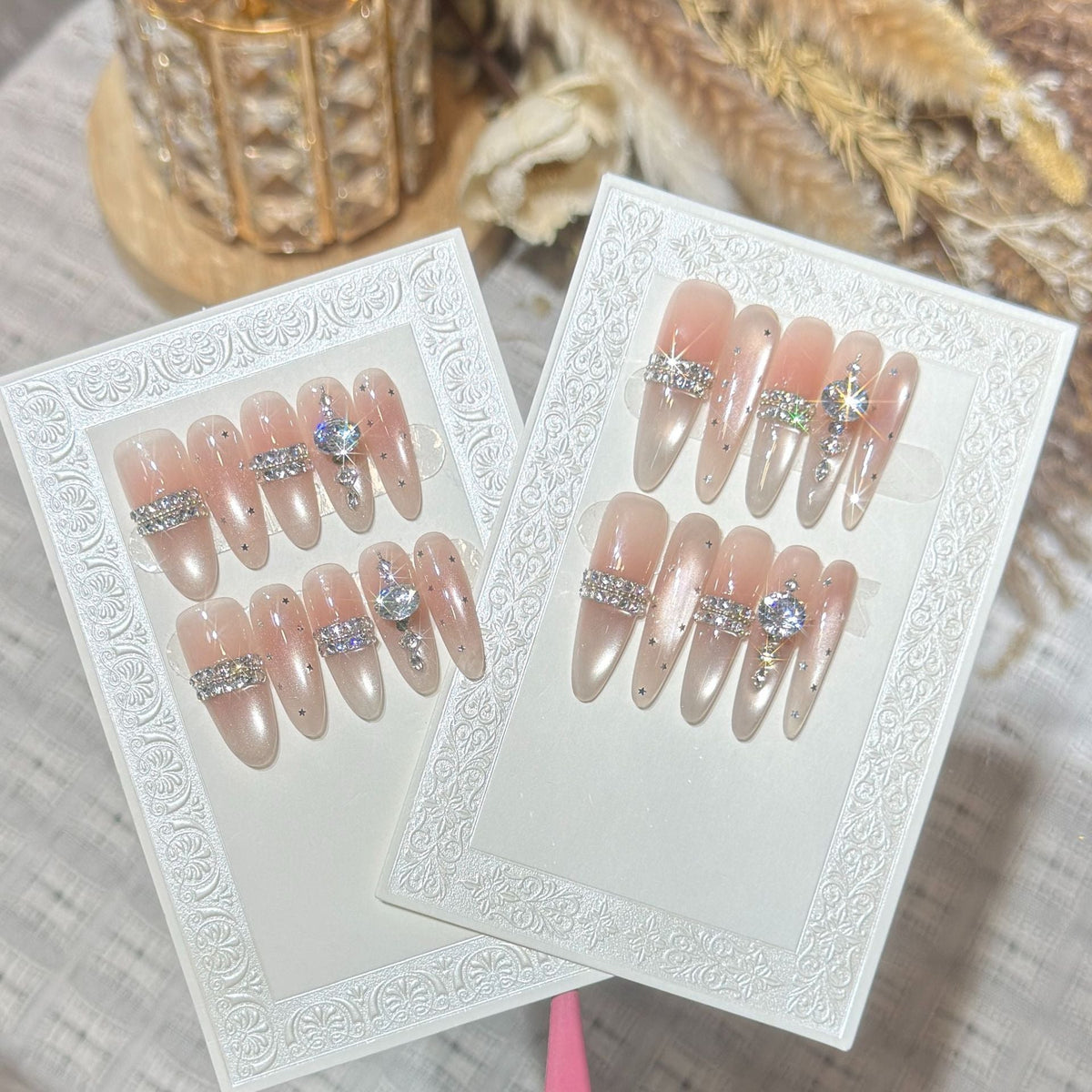 Elegant Rhinestone-Accented Artificial Nail Set — product view 1