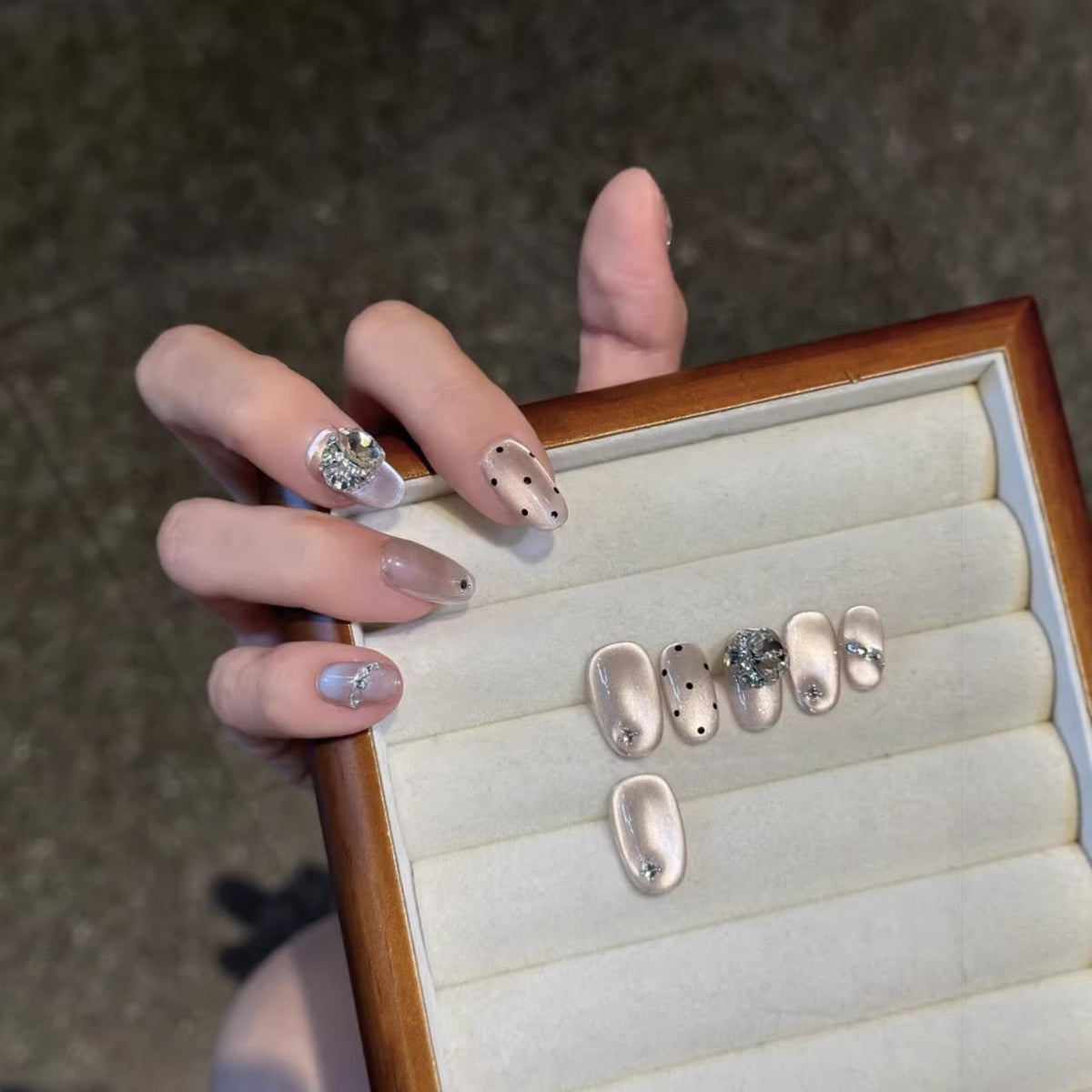 Decorative Rhinestone Nail Art Tips — product view 1