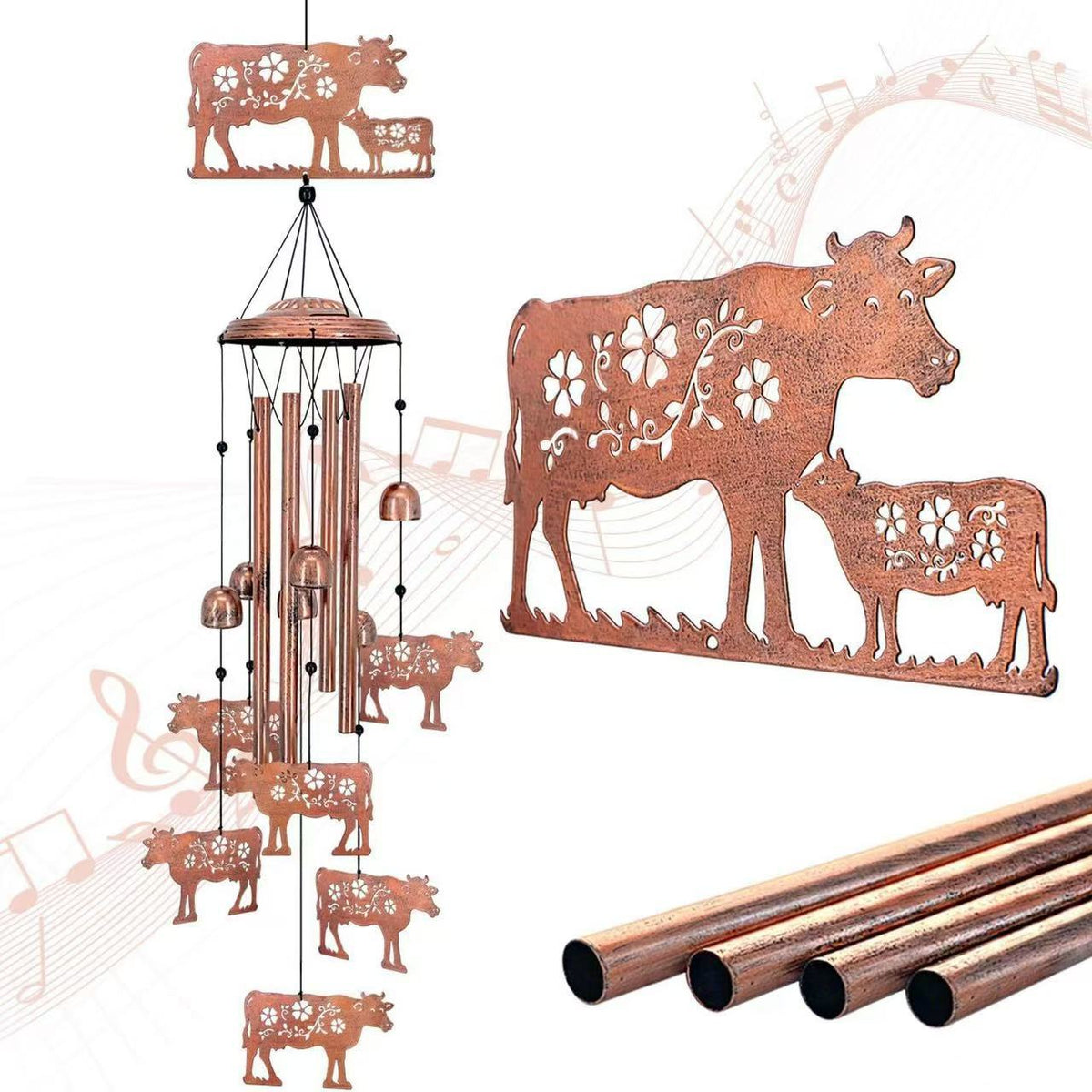 Decorative Wind Chime with Dachshund Design Bowlift — product view 5