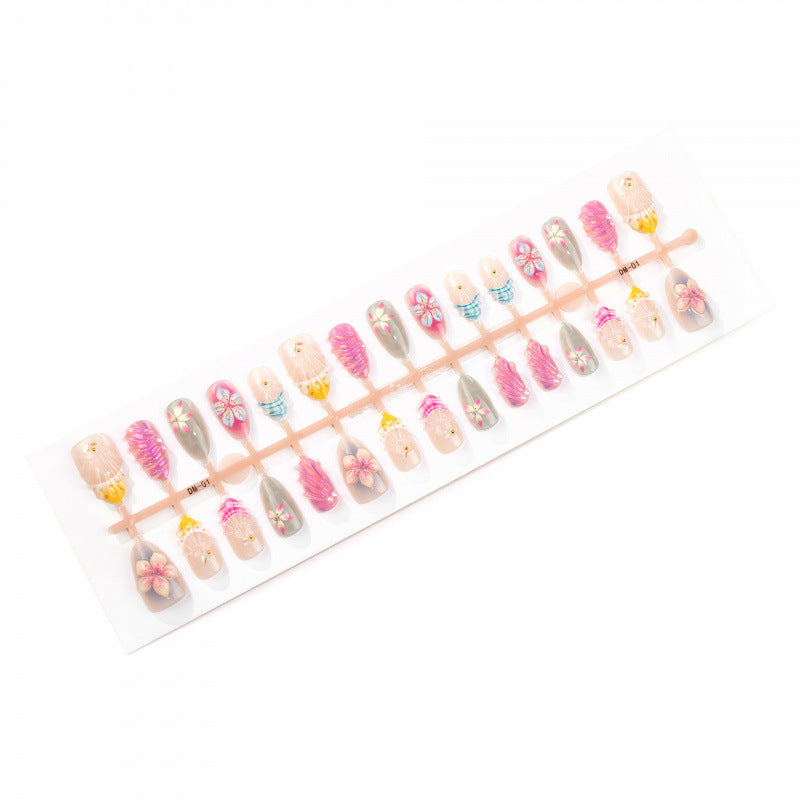 Decorative Floral Shell Press-On Nails — product view 5