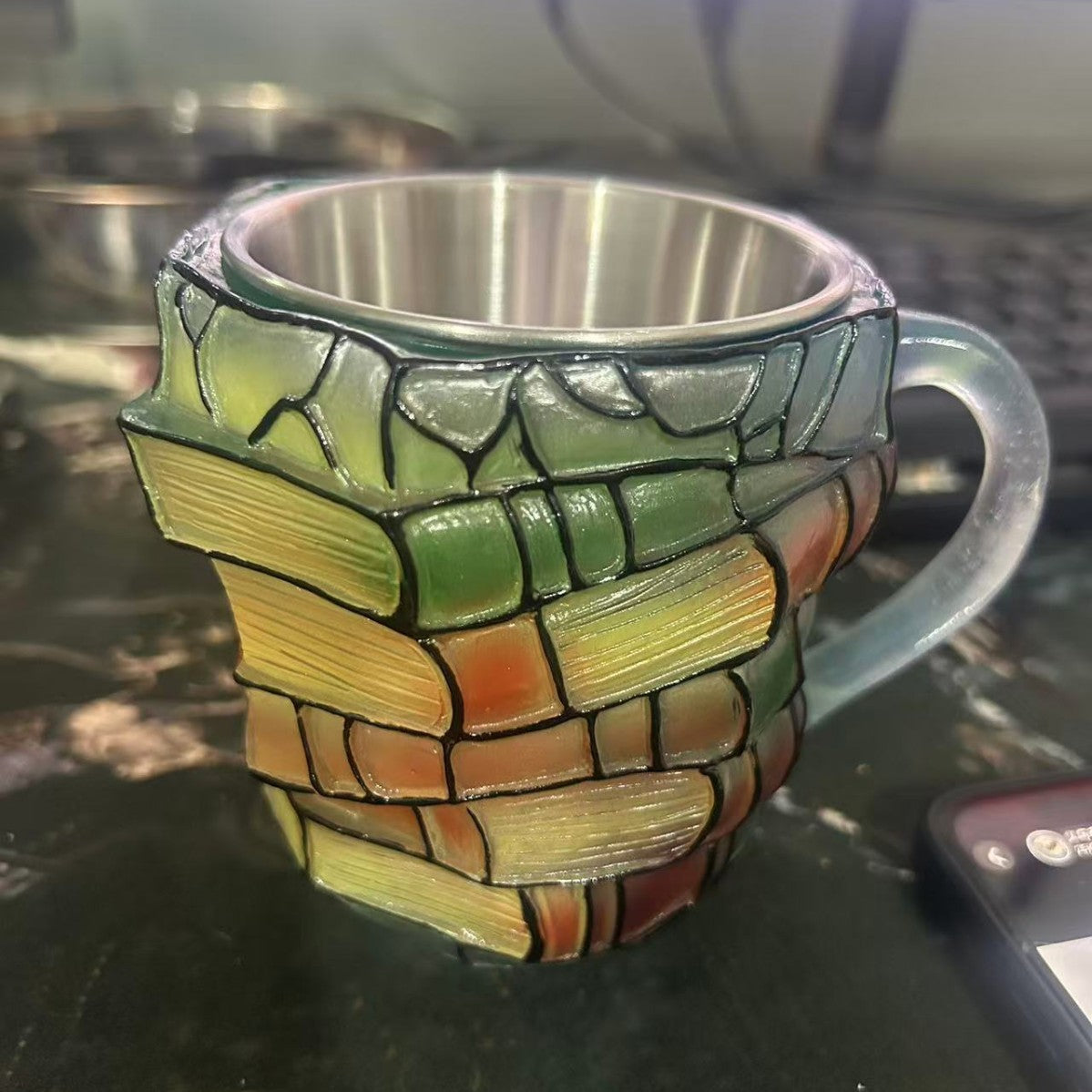 Creative Book Stack Mug Bowlift — product view 7