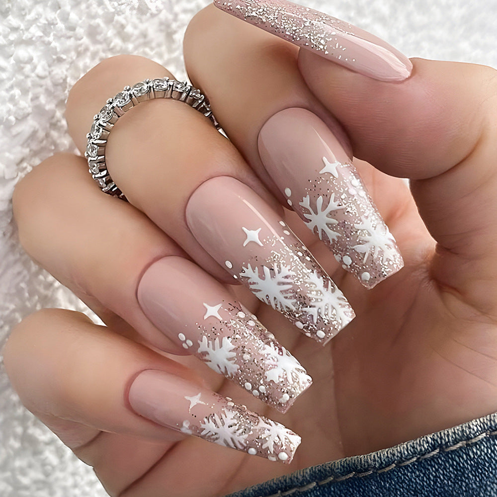 Festive Winter-Themed Press-On Nail Tips Set — product view 5