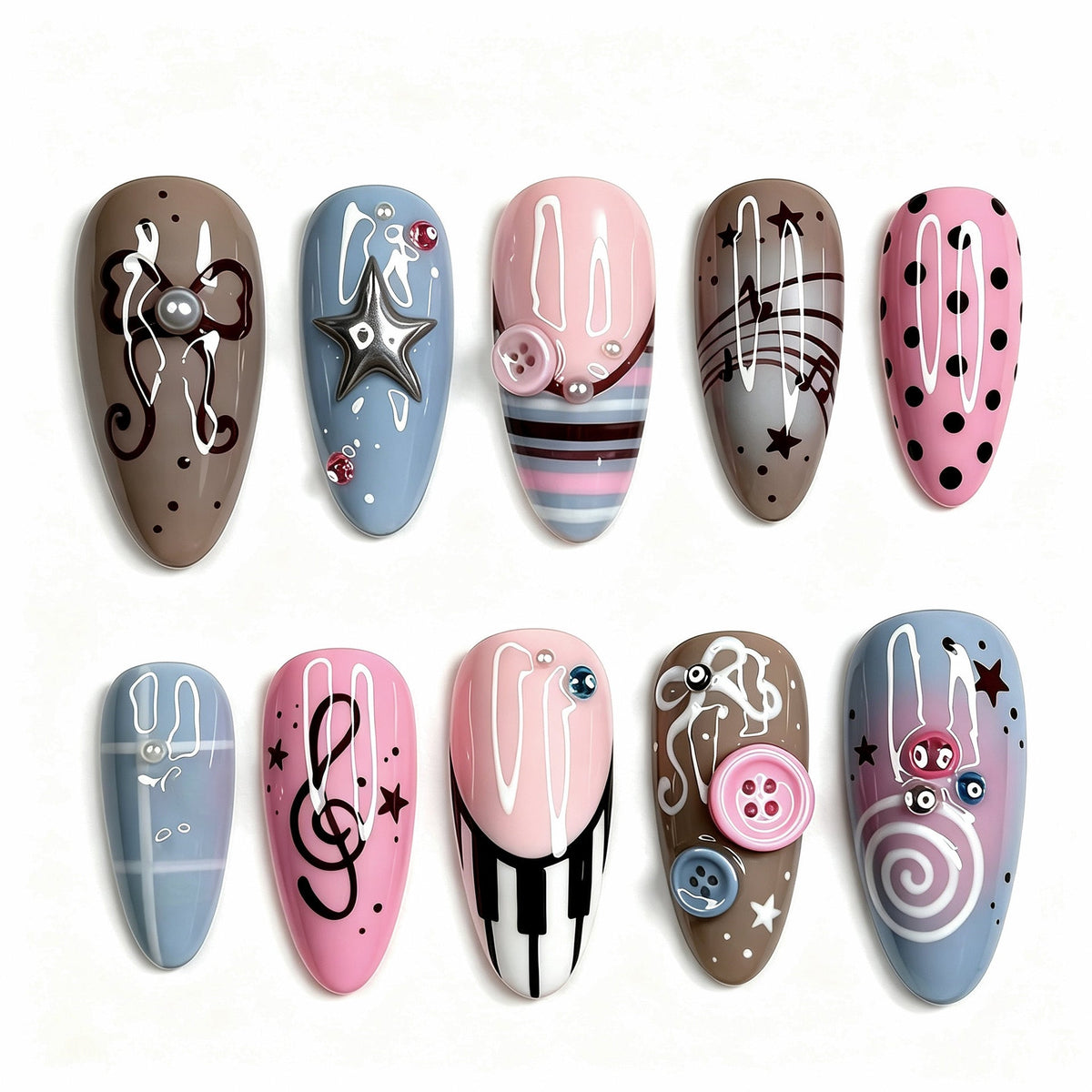 Creative Artistic Press-On Nail Art Set — product view 1