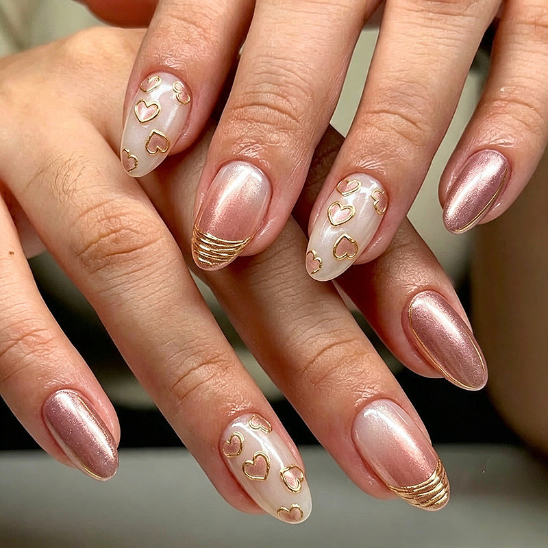 Glamorous Heart Pattern Press-On Nails — product view 2