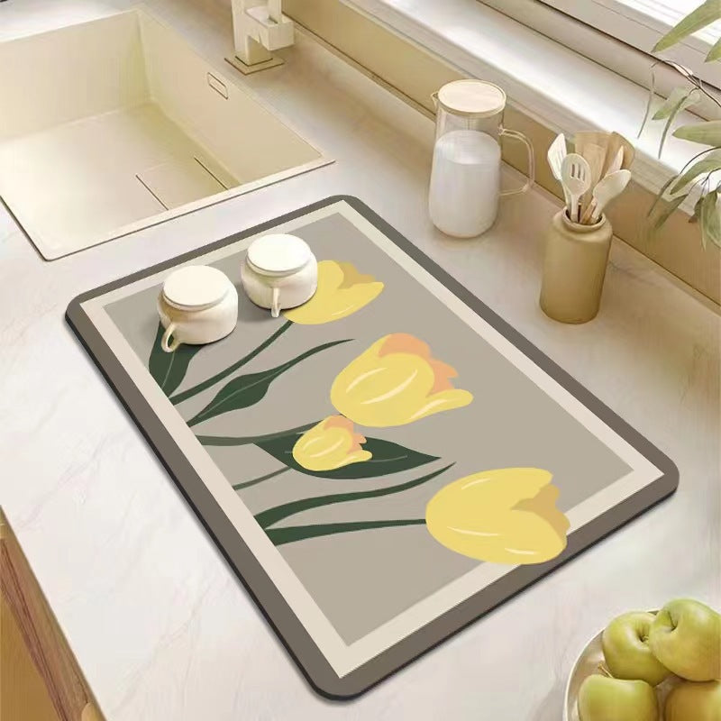 Floral Patterns Kitchen Mat Bowlift — product view 1