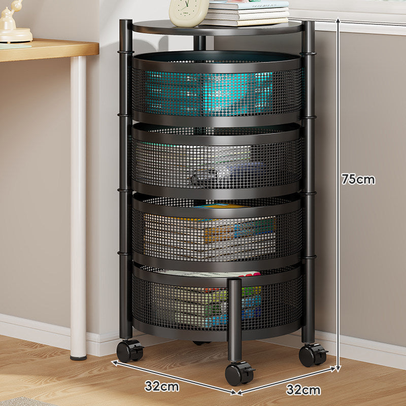 Compact Rolling Mesh Multi-Tier Corner Storage Cart — product view 2