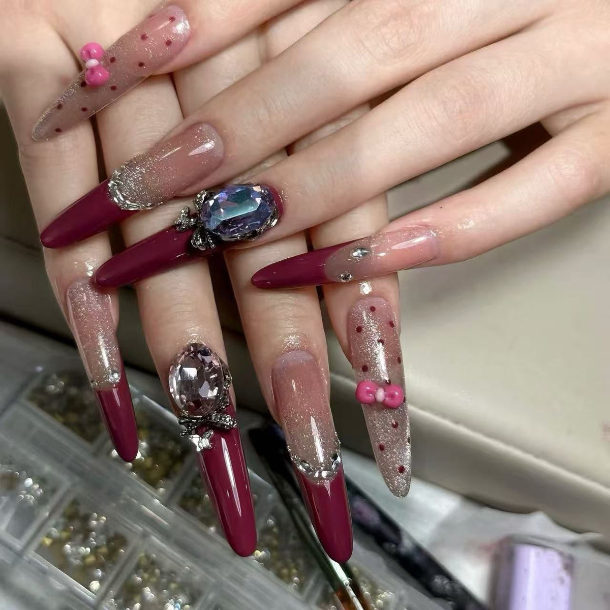 Glamorous Long Stiletto Nail Art Extensions — product view 2