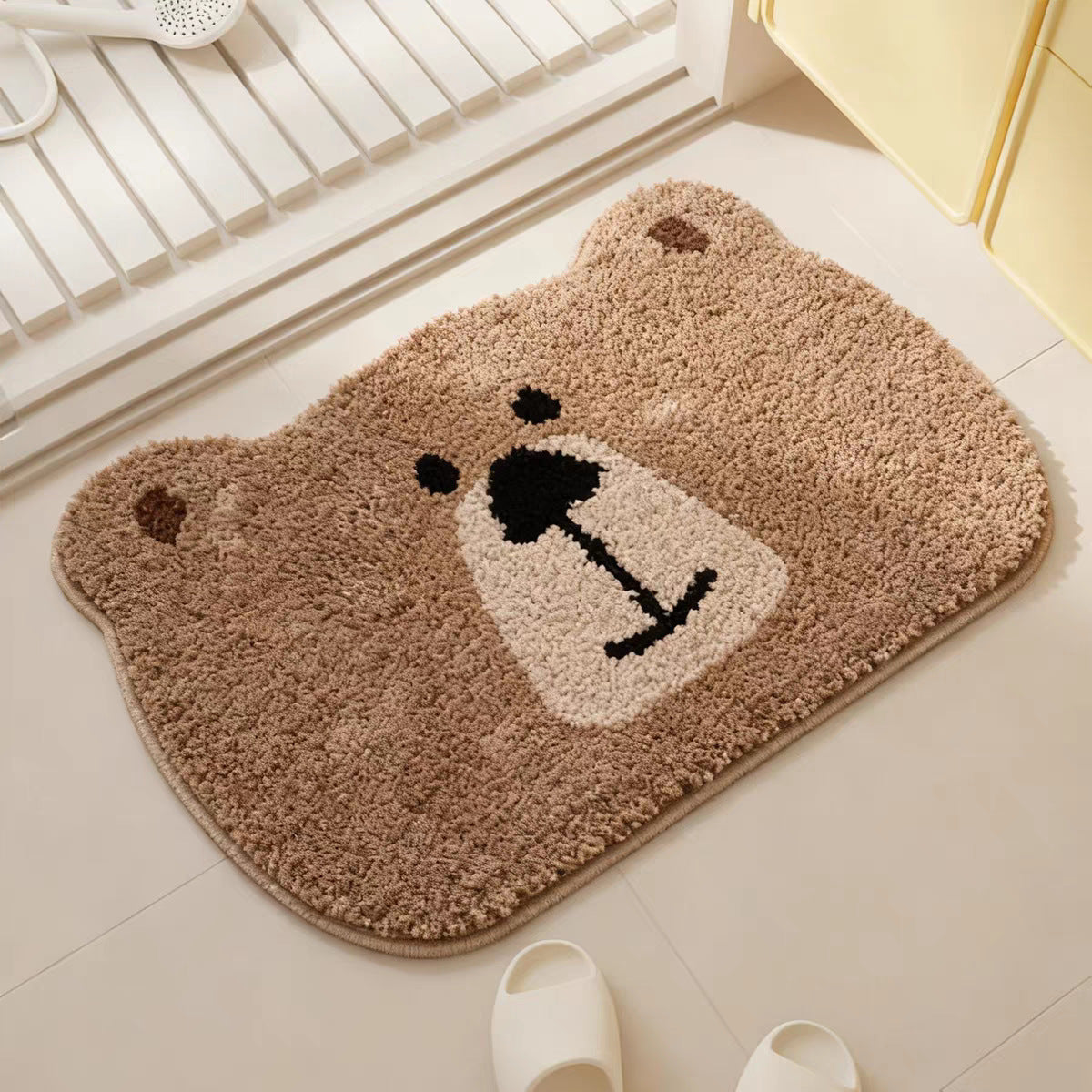 Cute Koala-Shaped Plush Bath Mat Bowlift — product view 1