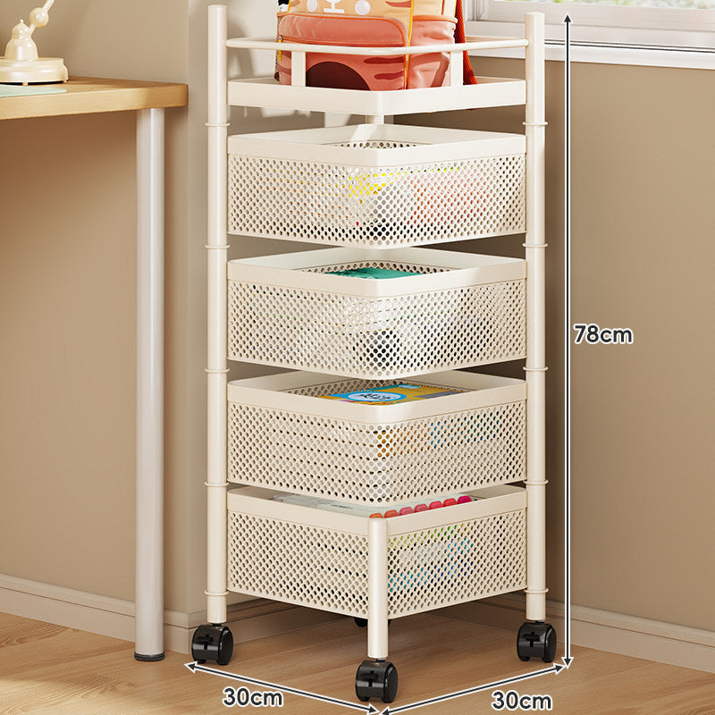 Compact Rolling Mesh Multi-Tier Corner Storage Cart — product view 3