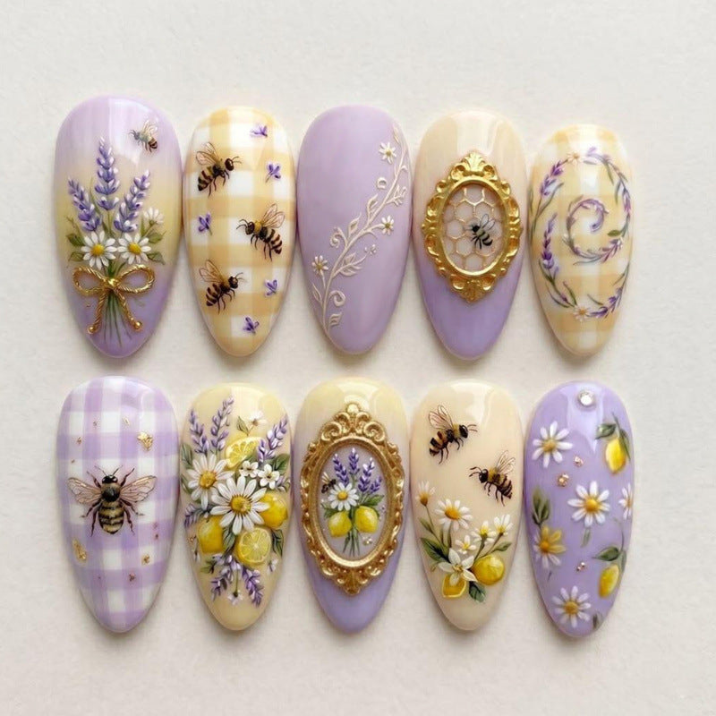 Decorative Floral Press-On Nails — product view 1