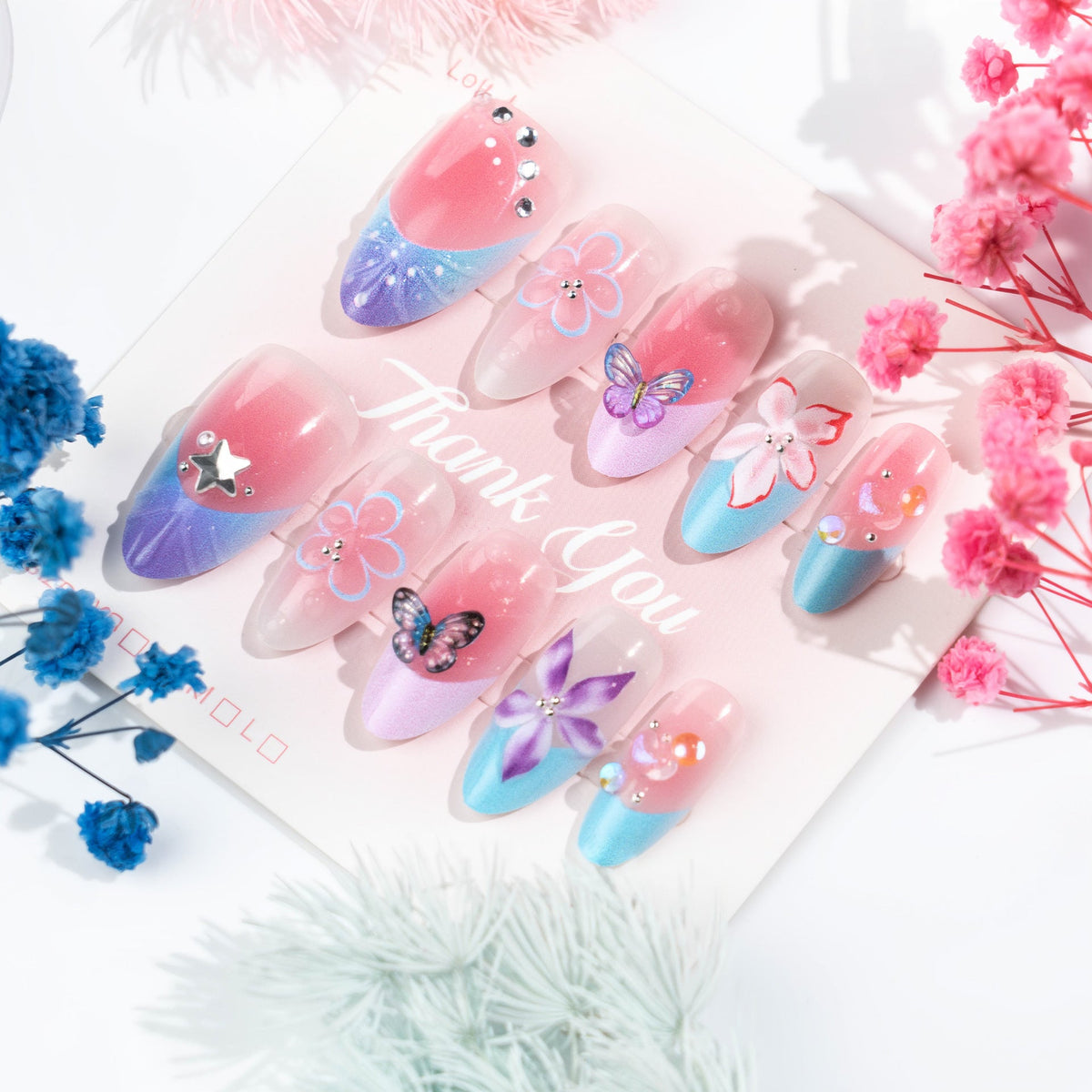 Floral Artistic Press-On Nail Set — product view 2