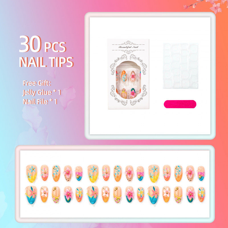 Floral Acrylic Press-On Nails Set — product view 3