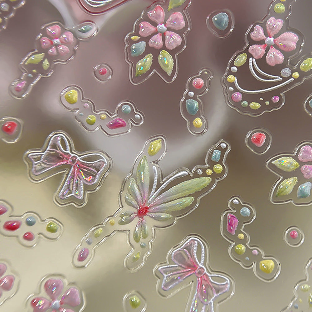 Decorative Floral Nail Art Sticker Sheet — product view 3