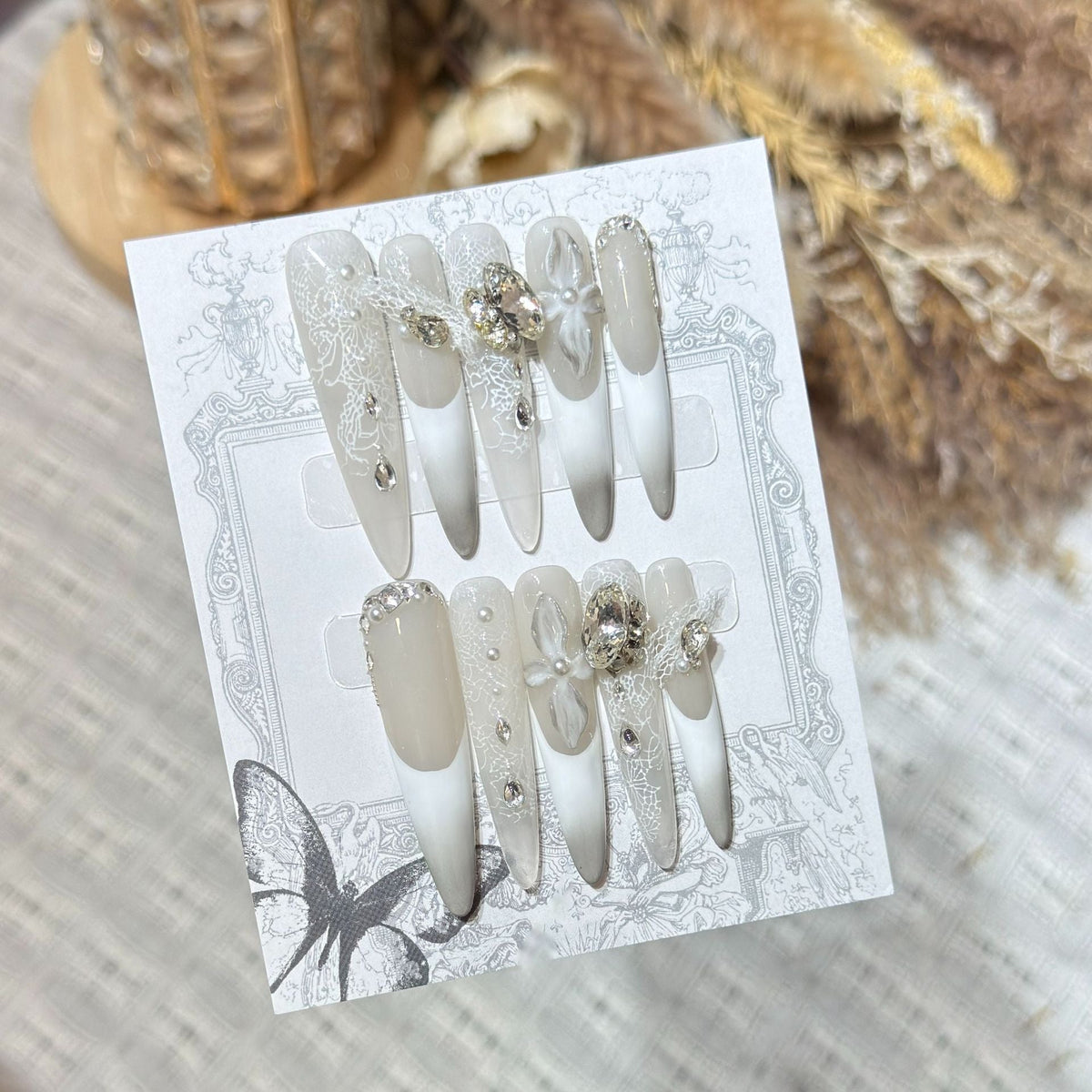 Elegant Stiletto Press-On Nail Set with Embellishments — product view 5