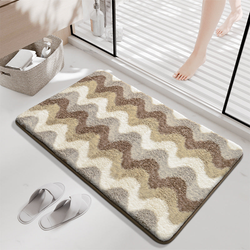 Decorative Wave Pattern Bath Mat Bowlift — product view 4