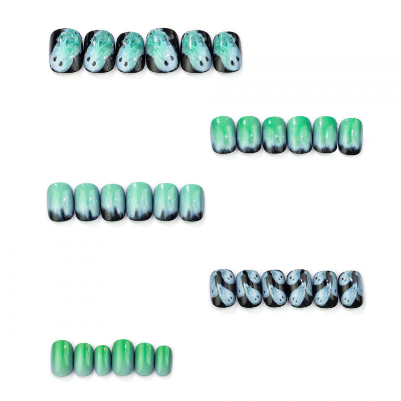 Ghost-Themed Artistic Press-On Nail Set — product view 3