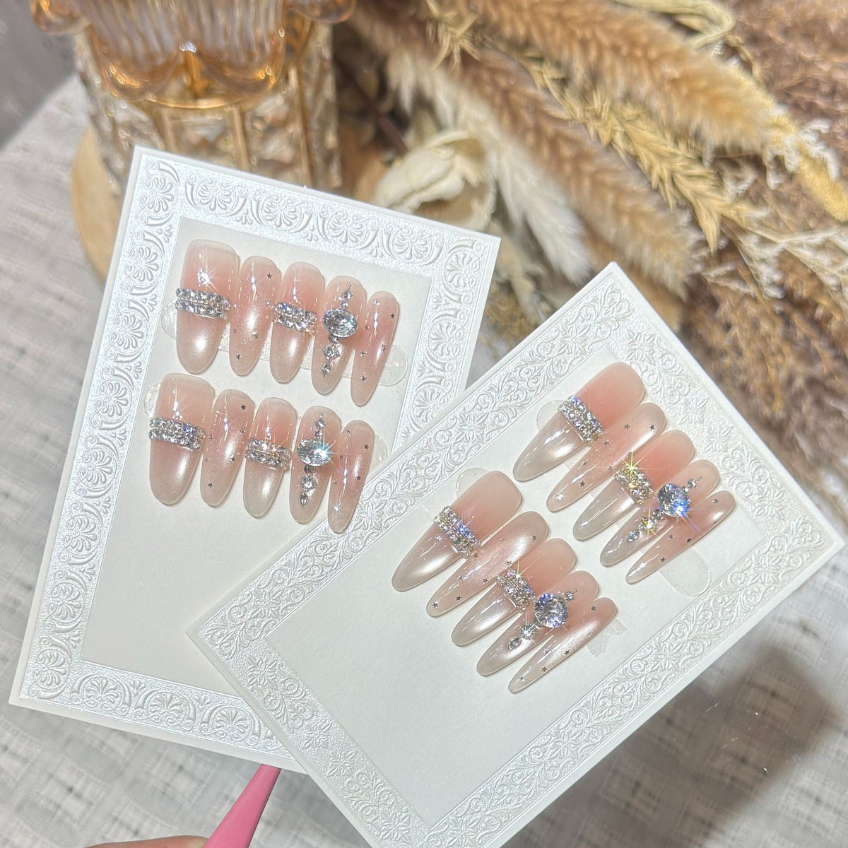 Elegant Rhinestone-Accented Artificial Nail Set — product view 2