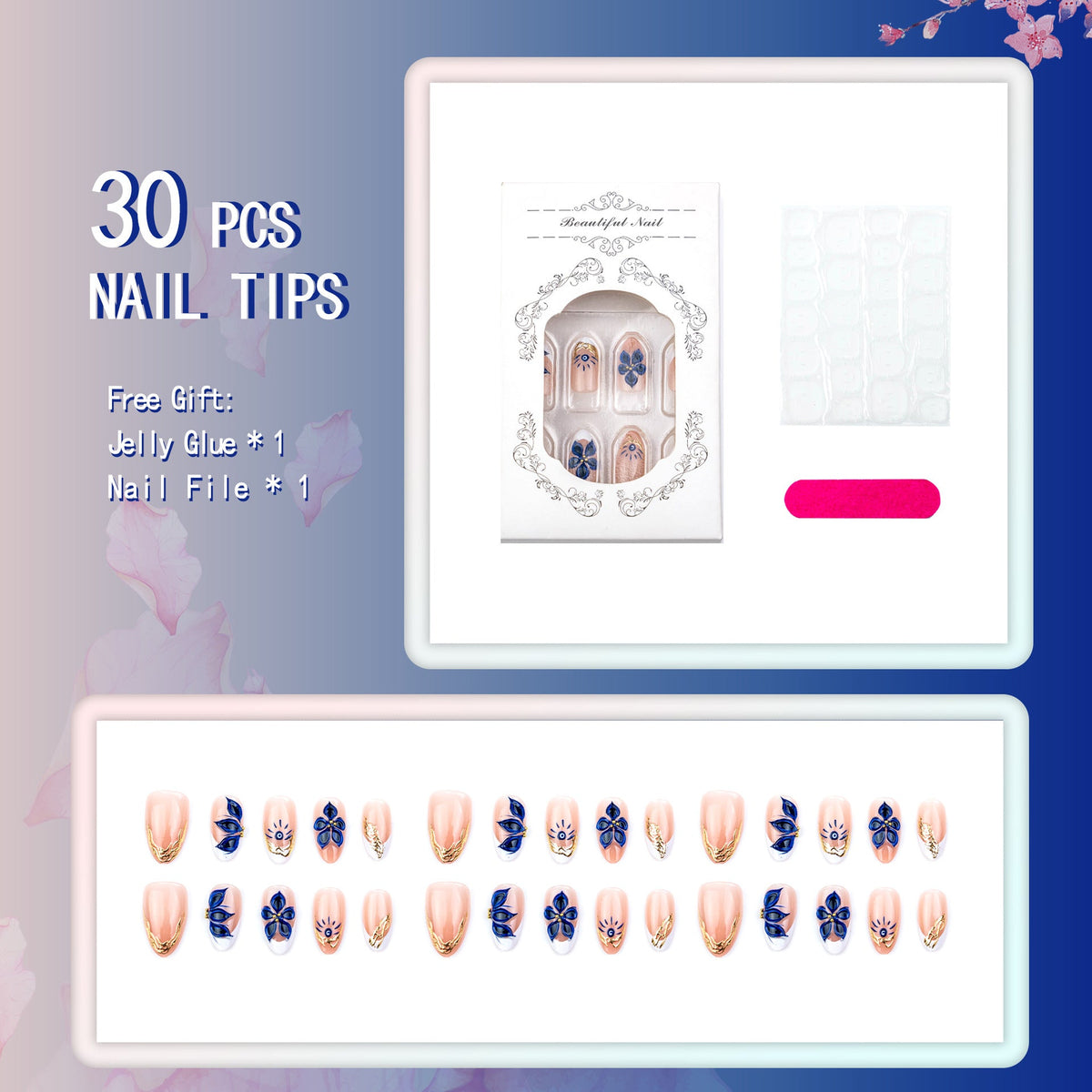Floral Elegance Press-On Nails — product view 2