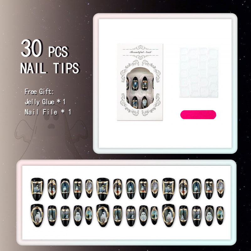 Ghost-Themed Press-On Nail Art Set — product view 4