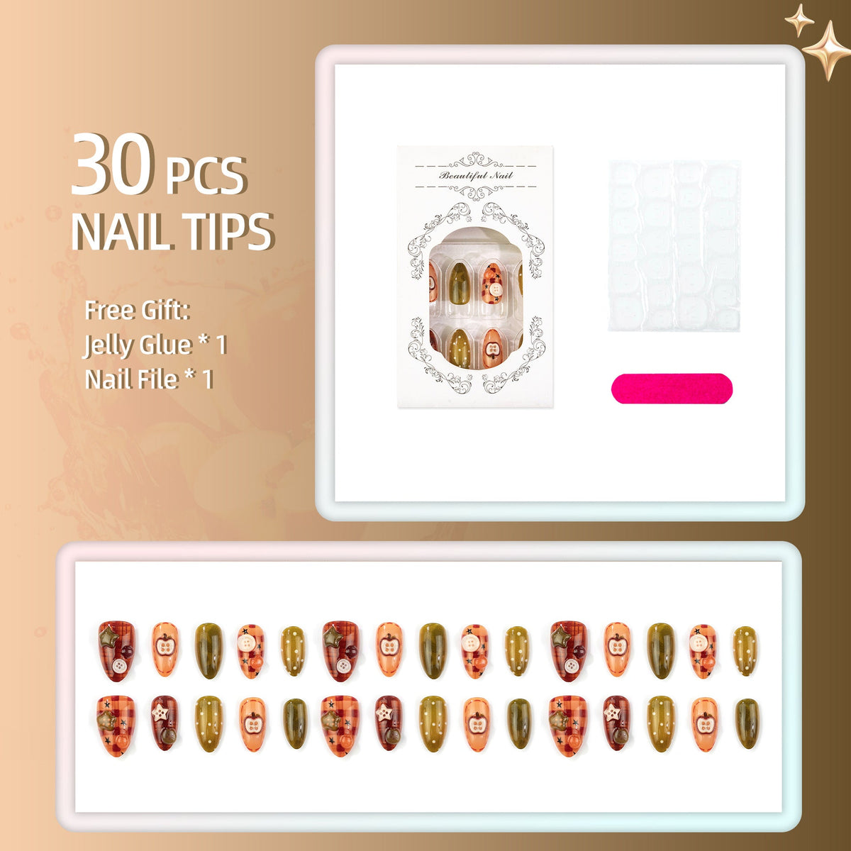 Creative Seasonal Themed Press-On Nails — product view 4