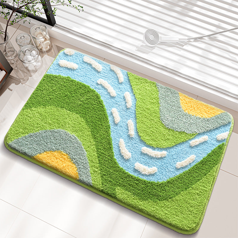 Abstract Landscape Bath Rug Bowlift — product view 4
