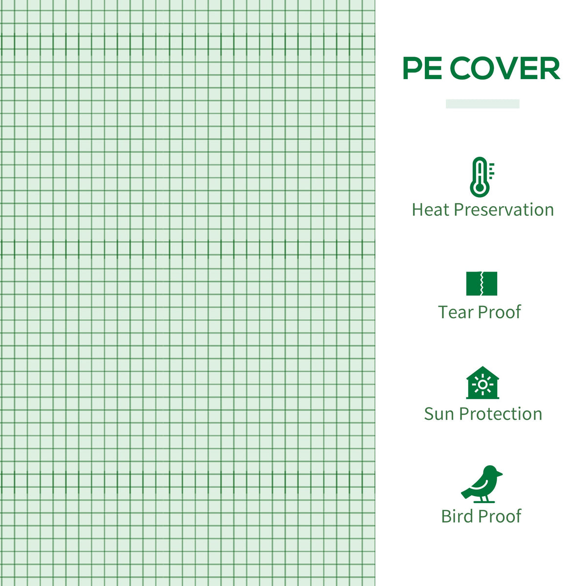 6.6' x 2.5' x 5.5' Walk-in Greenhouse with Door and Window, Green — product view 6