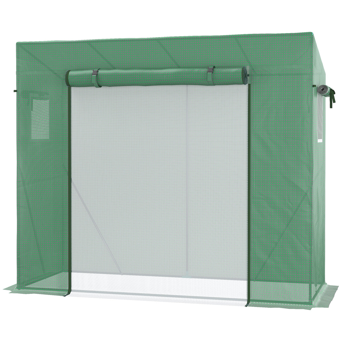 6.6' x 2.5' x 5.5' Walk-in Greenhouse with Door and Window, Green — product view 2