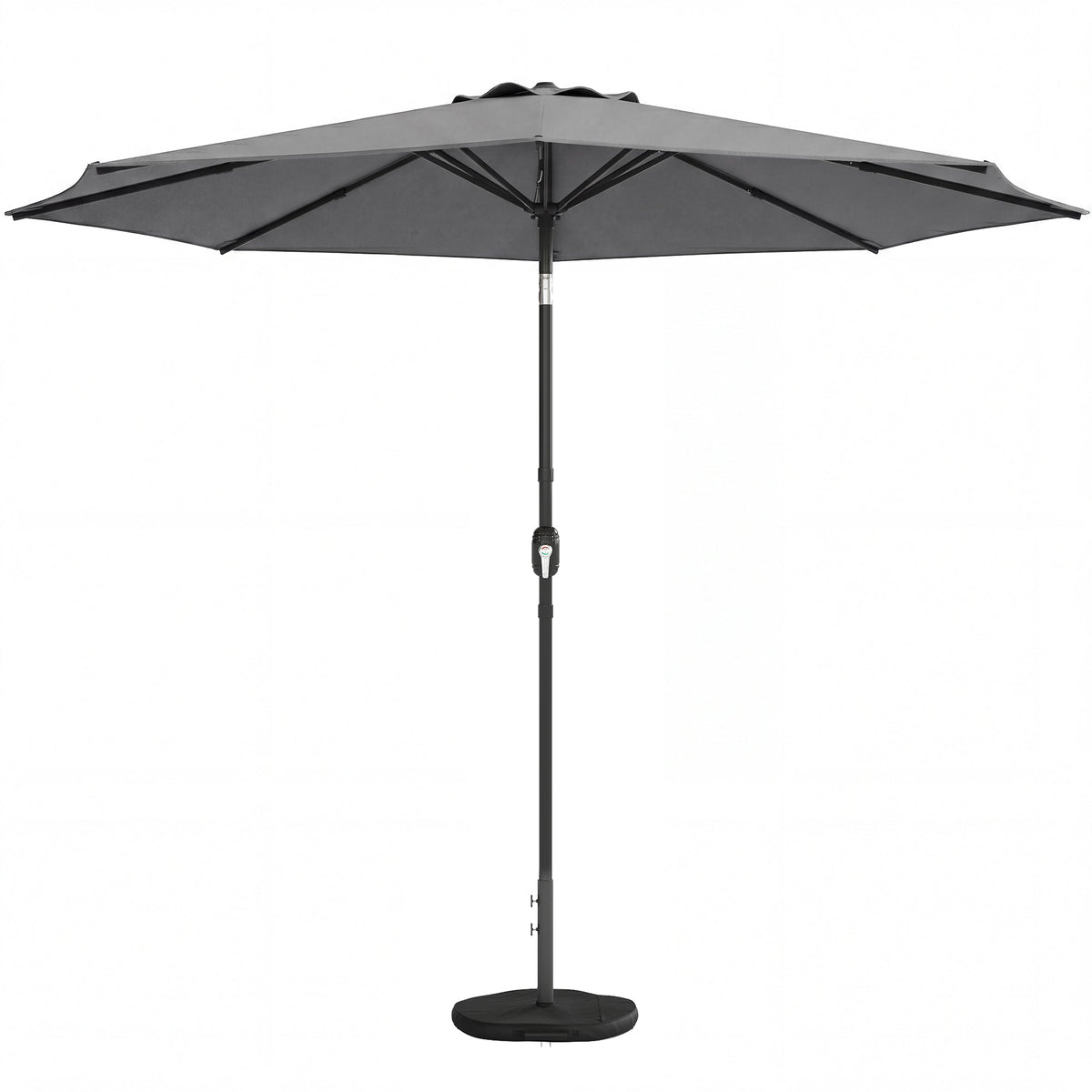 2.7 m Garden Parasol with Cross Base, Sandbag and Tilt, Light Grey — product view 2