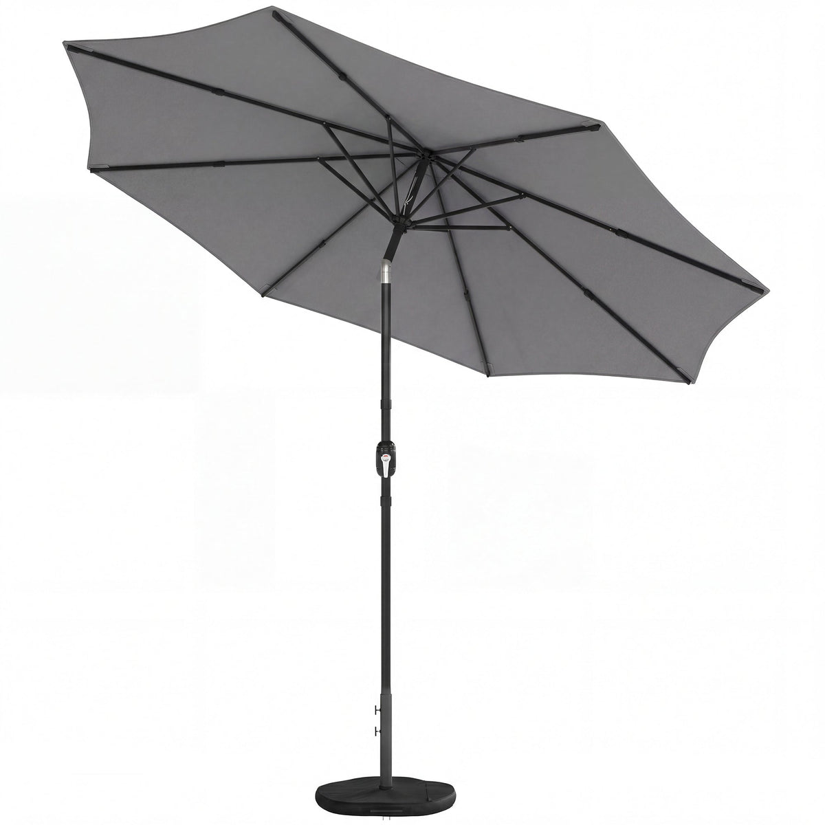 2.7 m Garden Parasol with Cross Base, Sandbag and Tilt, Light Grey — product view 1