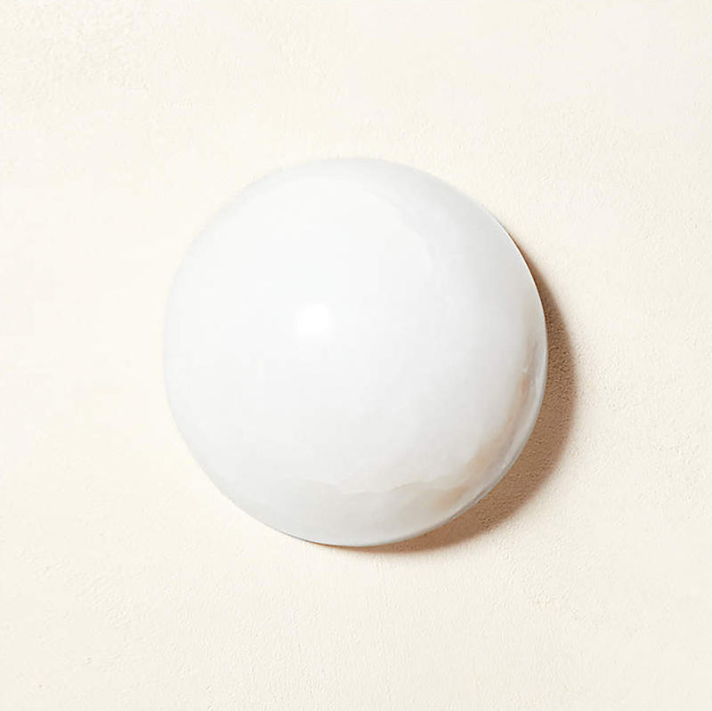 Grex Elegant Minimalist Round Alabaster Wall Sconce — product view 6