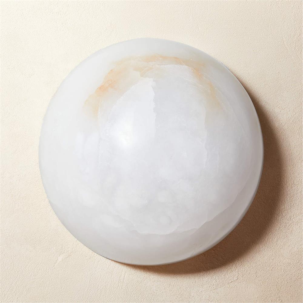 Grex Elegant Minimalist Round Alabaster Wall Sconce — product view 7
