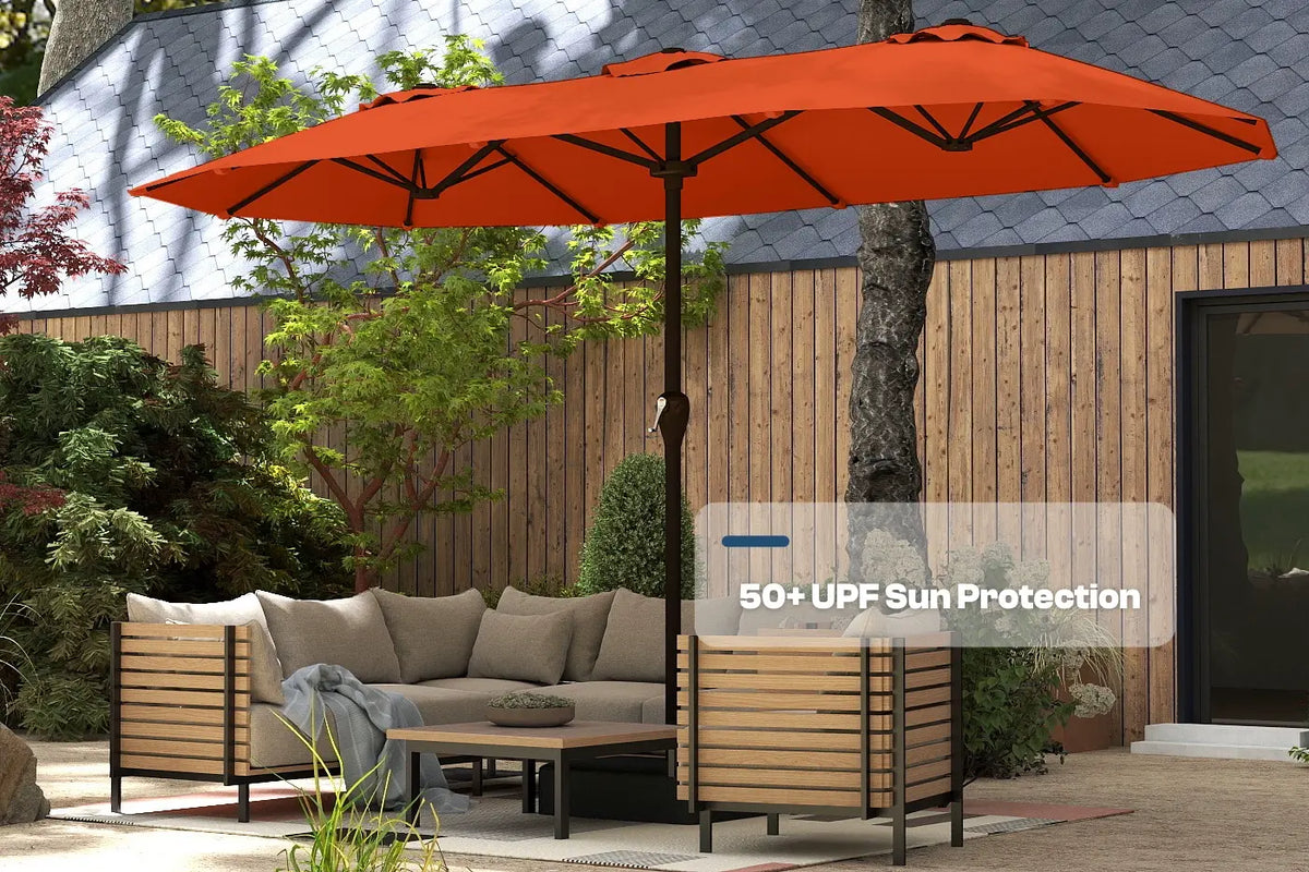Double‑Sided Patio Umbrella with Base — product view 4