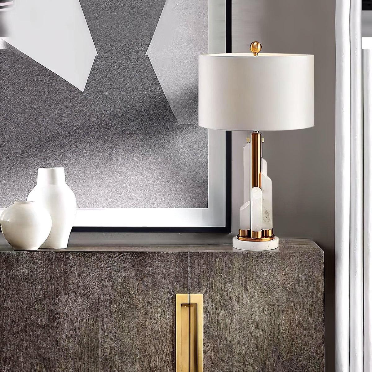 Olvenor Cylindrical Alabaster Table Lamp — product view 4