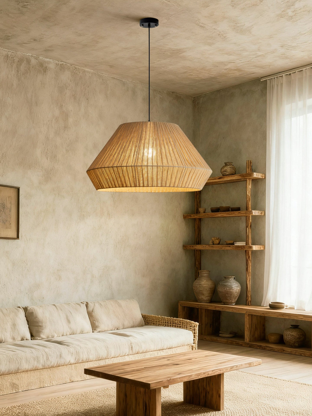 Origami Faceted Linen Pendant Lamp — product view 7