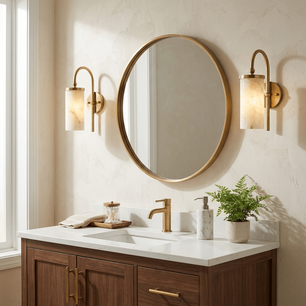 Orvella Alabaster Arc Wall Sconce — product view 3