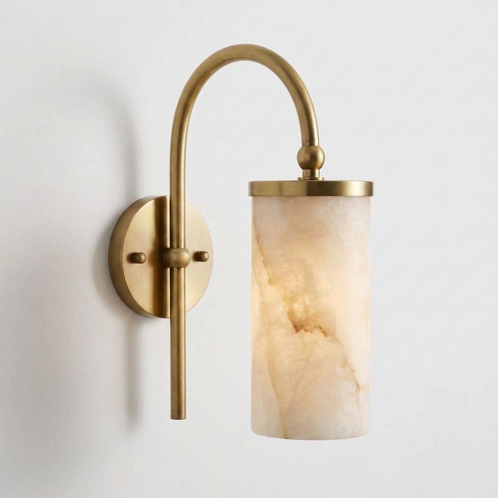 Orvella Alabaster Arc Wall Sconce — product view 6