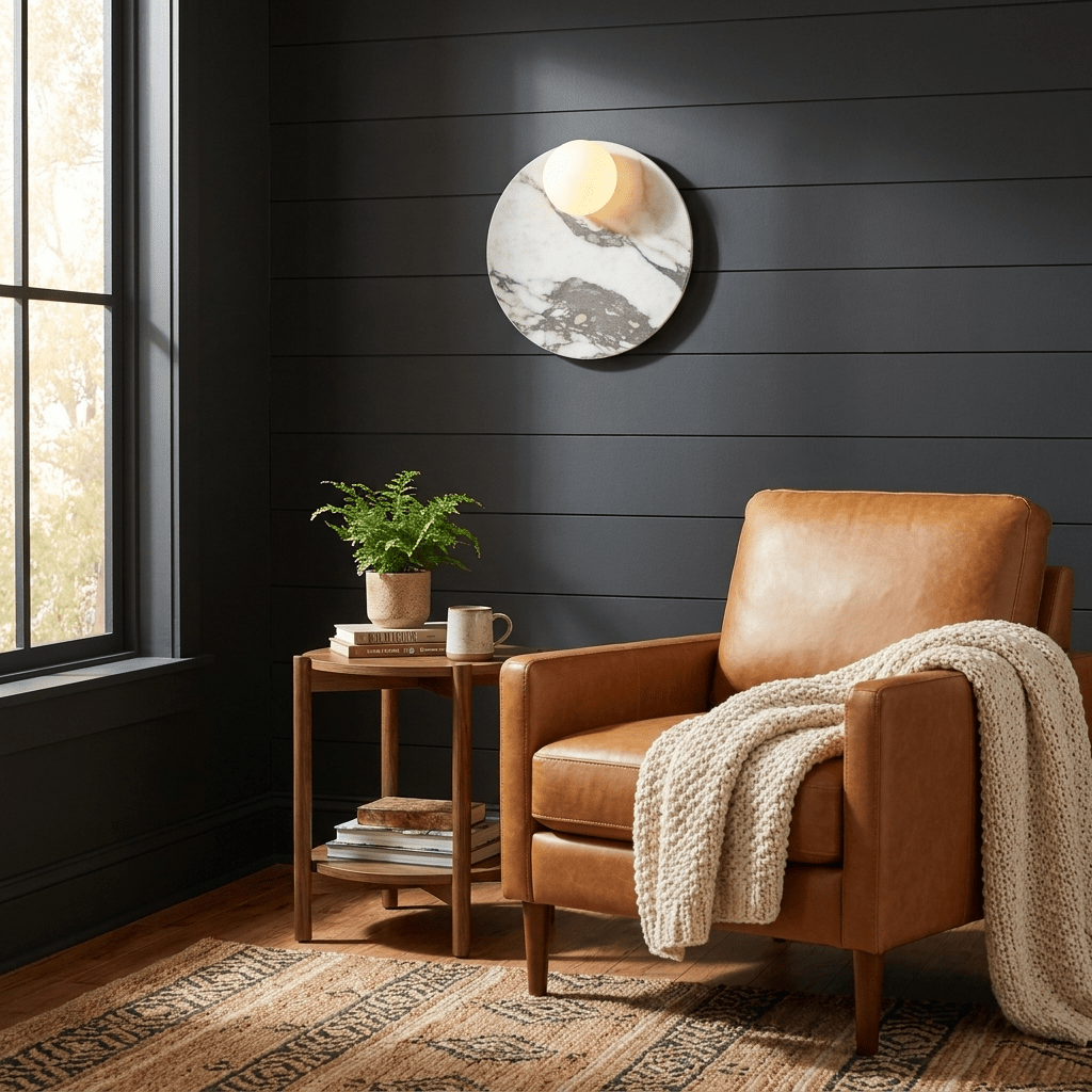Orvella Stone Disc Wall Sconce — product view 3