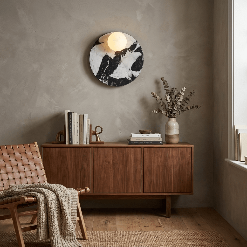 Orvella Stone Disc Wall Sconce — product view 2