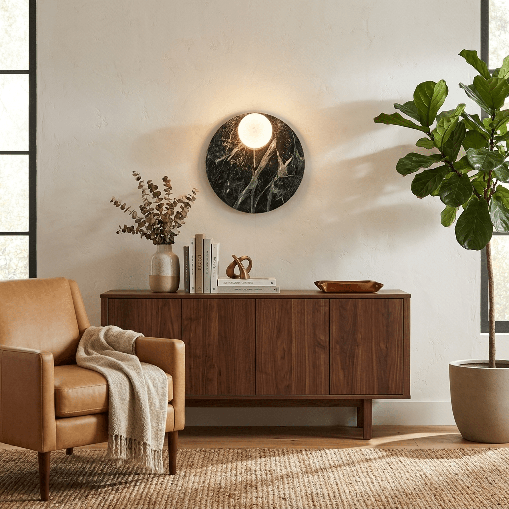 Orvella Stone Disc Wall Sconce — product view 5