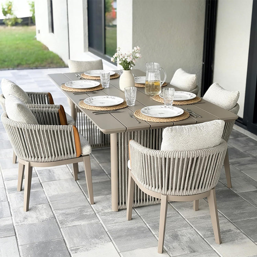 PURPLE LEAF Hailar 2 Pieces Outdoor Patio Dining Chairs with Olefin Fabric All-Weather Patio Furniture with Aluminum Frame for Lawn Garden Backyard Deck — product view 4