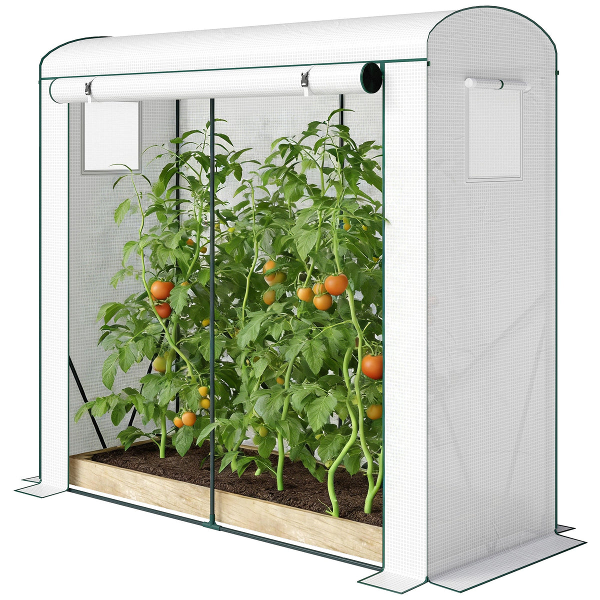 78.7" x 29.5" x 74" Mini Greenhouse, White — product view 2
