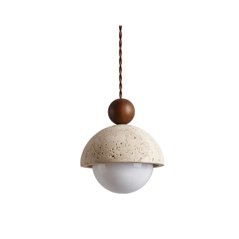 Vaire Pendant Light Travertine Dome Glass — product view 7