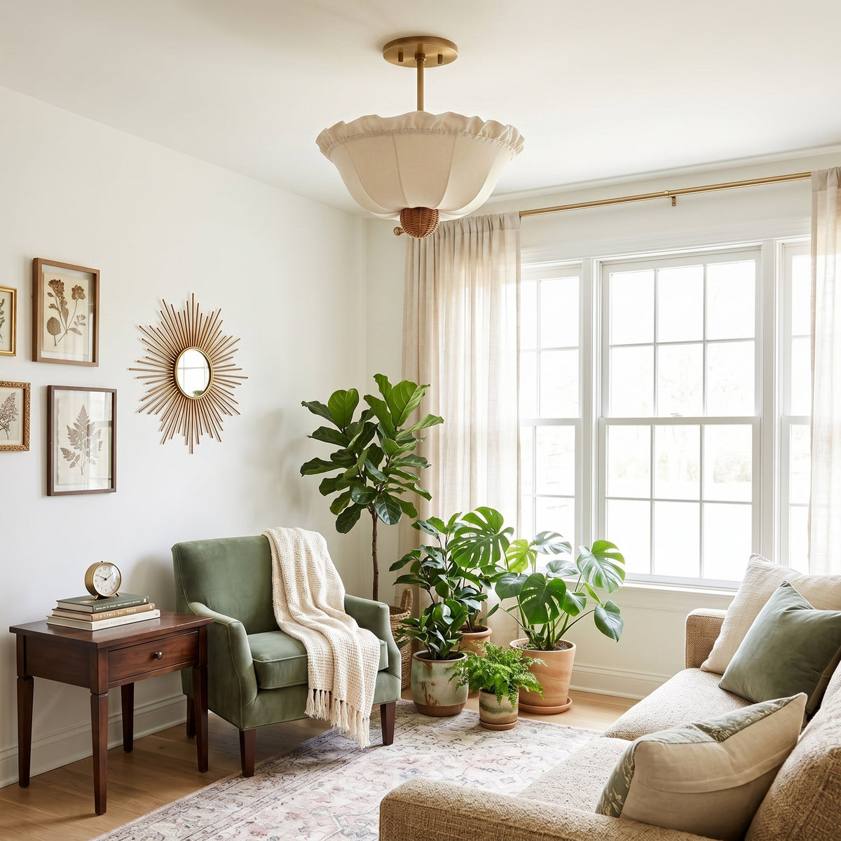 Paloma Linen Flush Mount Ceiling Light — product view 3