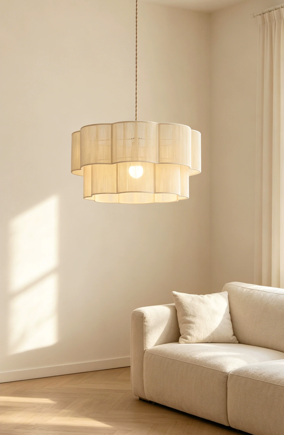 Peony Cotton Cord Pendant Lamp — product view 6