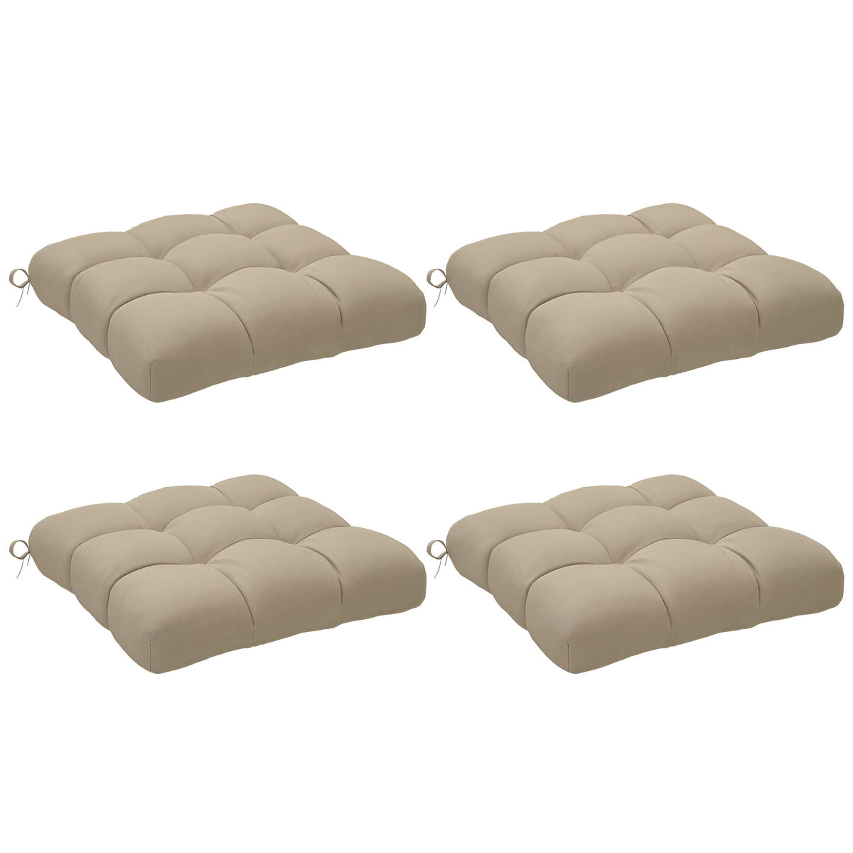 4-Piece Patio Chair Cushions Set with Ties, 19" x 19" x 4" — product view 1