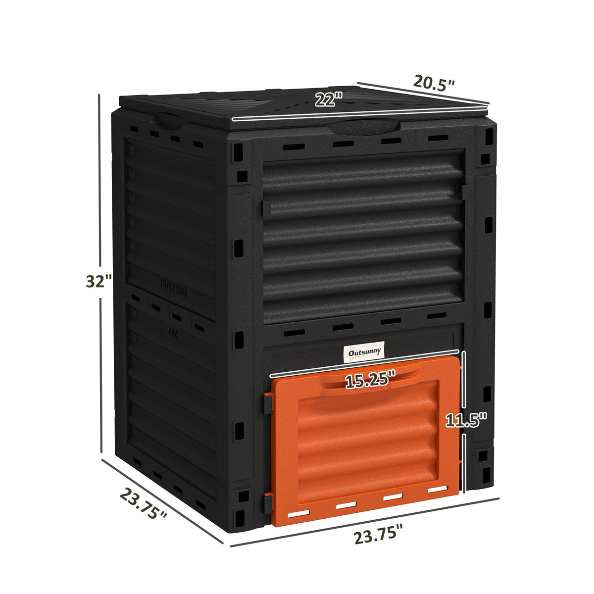 80 Gallon Garden Large Capacity Compost Bin, Orange — product view 5